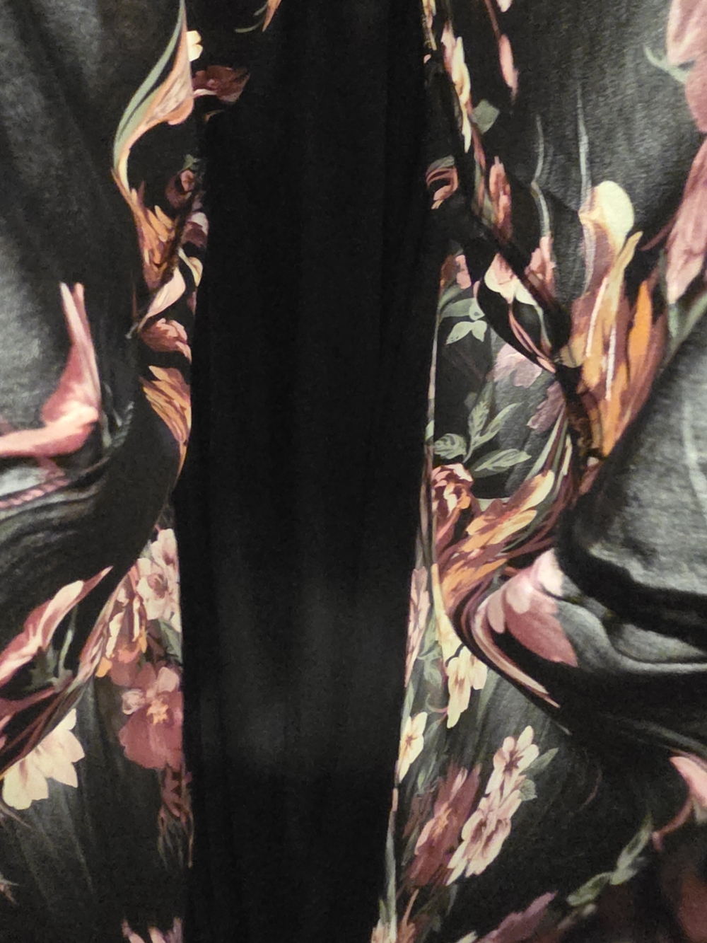 Macy's Black Floral Maxi Dress with Puff Sleeves and Self Tie - Picture 10 of 11